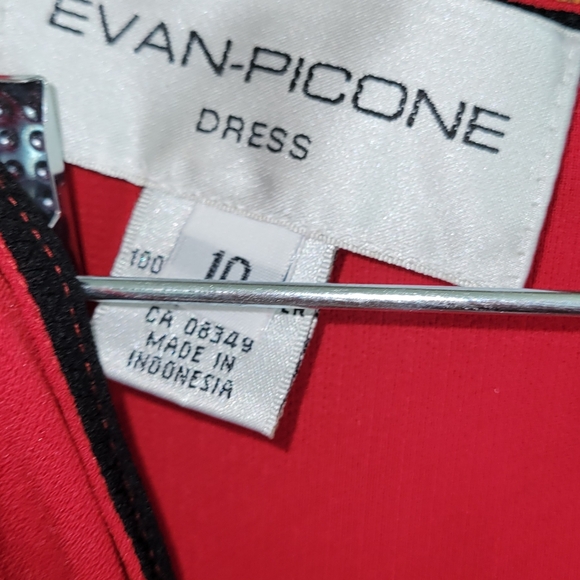 B Red sz 10  Evan-Picone Dress B - Picture 3 of 3
